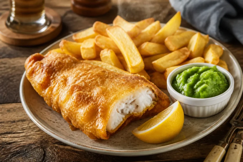 Fish and chips traditionnel britannique